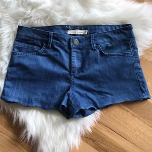 Life in Progress jean shorts with scalloped hem
